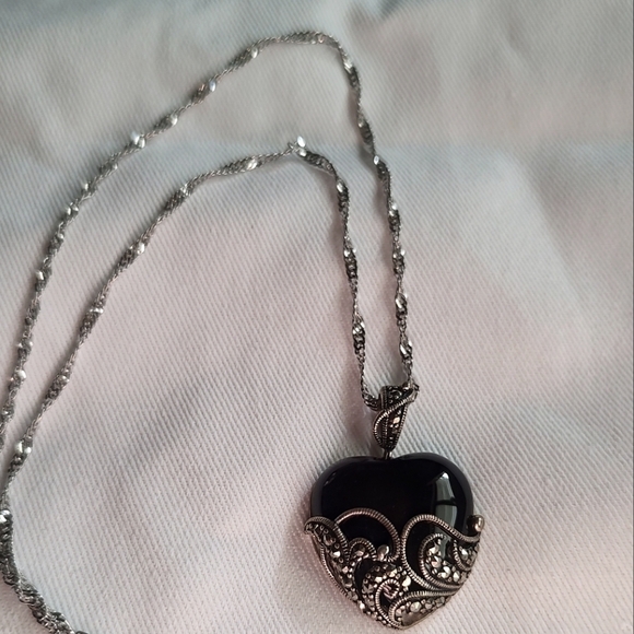 Sterling Silver Heart Necklace - Picture 2 of 3